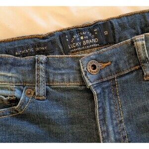 Lucky Brand Authentic Skinny Jeans Distressed Blue Denim 24" Inseam Girls Sz 10